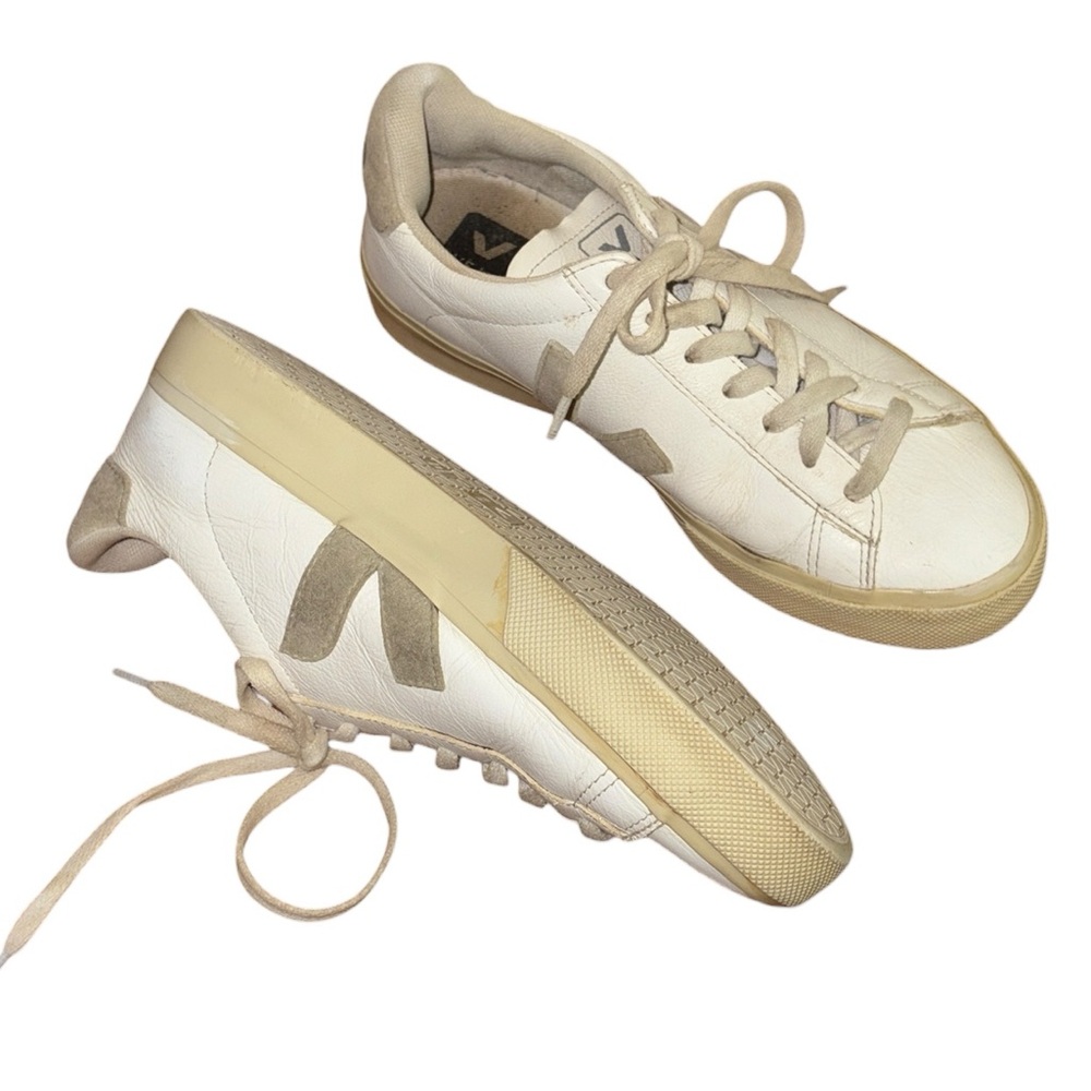 Veja Campo Sneakers in White Leather / Natural Suede - 8 - Picture 6 of 16